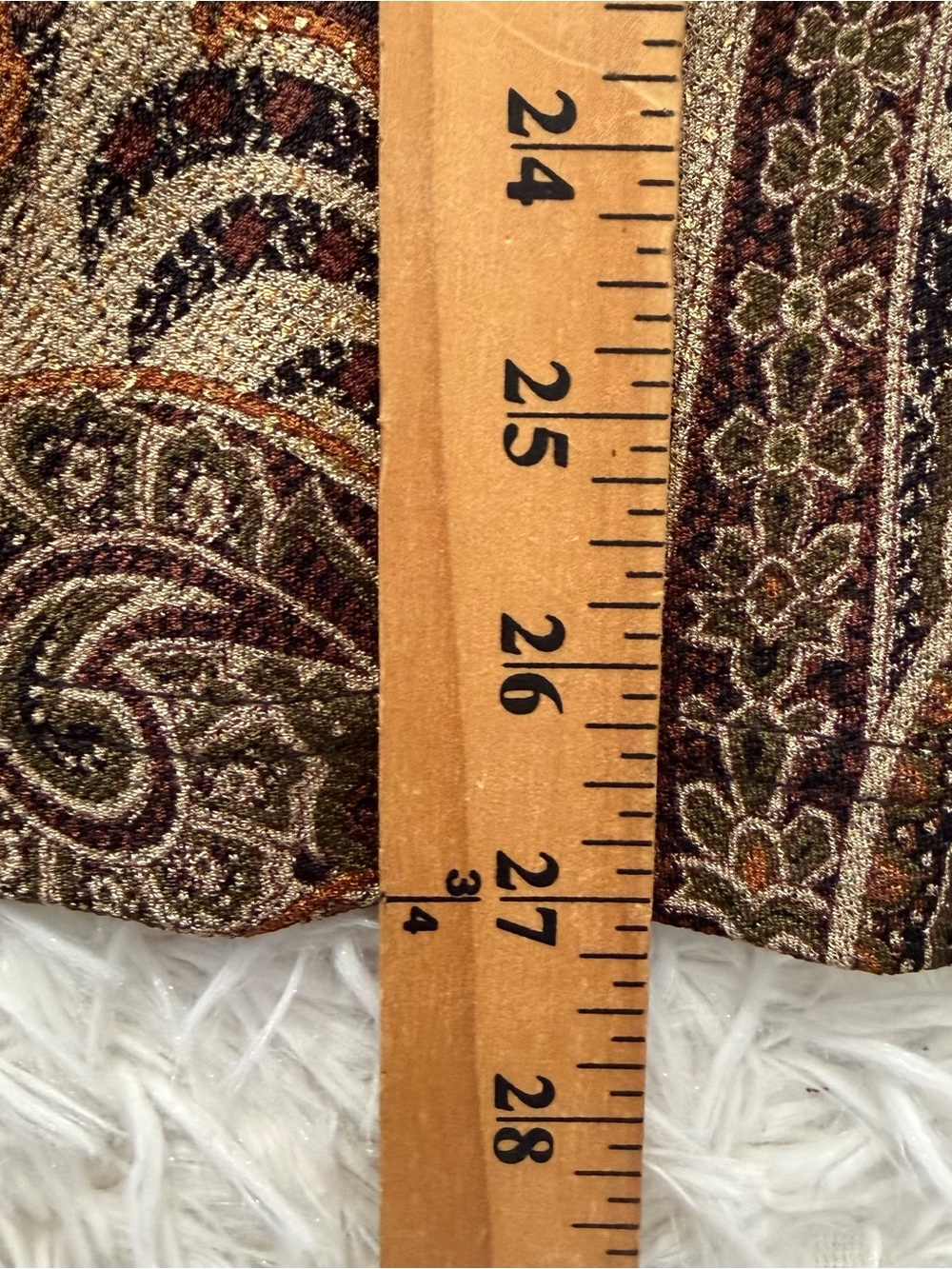 DressBarn Womens 2X Boho Paisley Top Brown Tan Bell Sleeve Office Peasant Fall - Picture 7 of 8